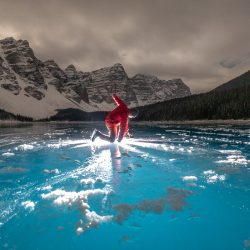 2x3, Alberta, Canada, Canada Rockies, Canadian Rockies, Frozen Lake, Landscape, Moraine Lake, self-portrait